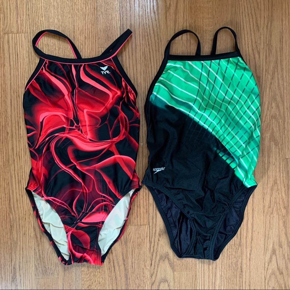 Speedo and TYR one piece bathing suit